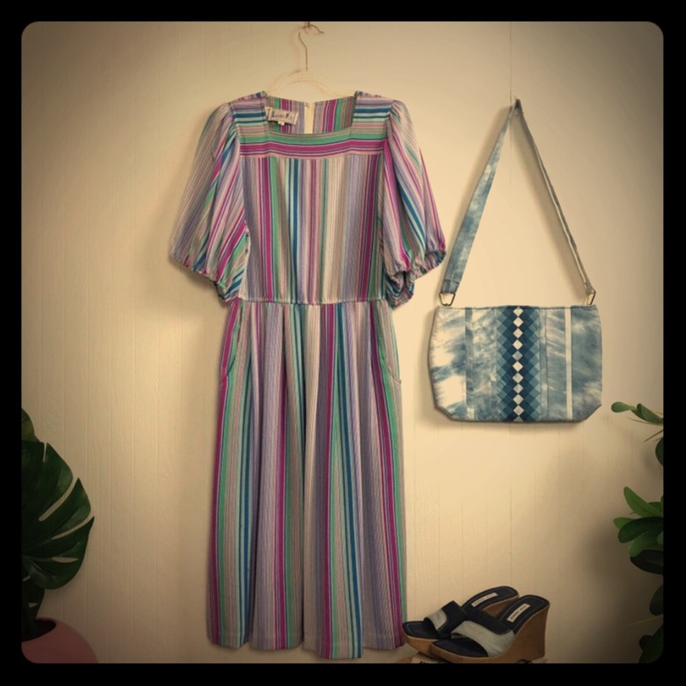 Vintage 1970s Leslie Fay Dress M/L